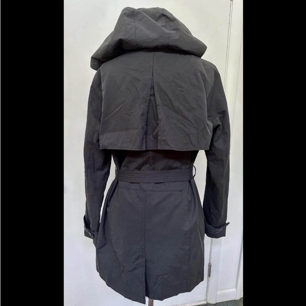 CLASSIC Y2K 90s A NEW DAY LADIES TRENCH STYLE COAT HOODED BELTED L LARGE - Picture 6 of 9